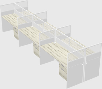 Shared rectangular cubicle
