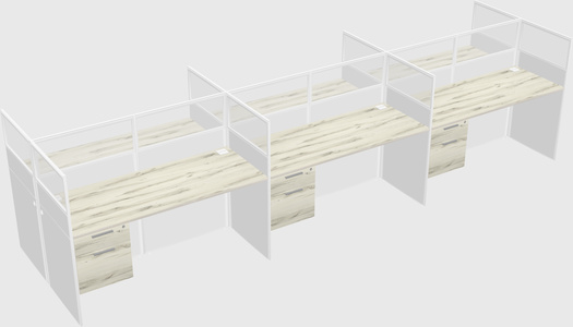 Shared rectangular cubicle