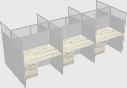 Shared rectangular cubicle