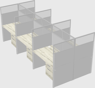 Shared rectangular cubicle