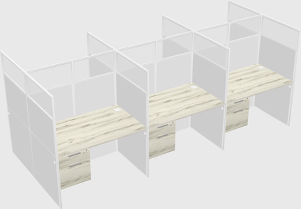 Shared rectangular cubicle
