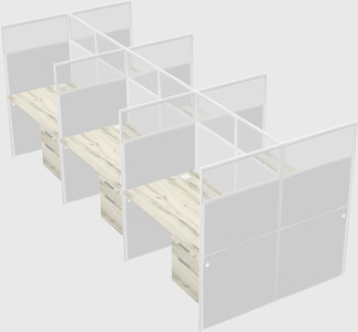 Shared rectangular cubicle