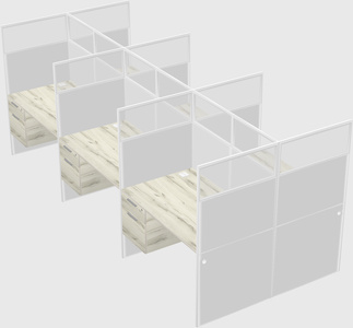 Shared rectangular cubicle