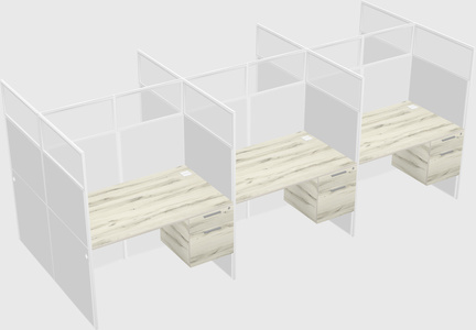 Shared rectangular cubicle