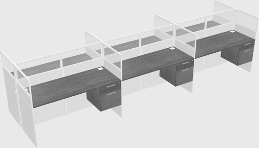 Shared rectangular cubicle