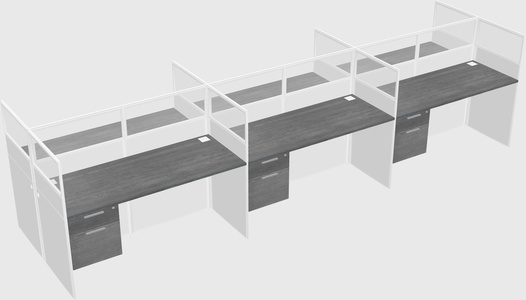 Shared rectangular cubicle