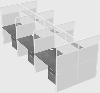 Shared rectangular cubicle