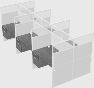 Shared rectangular cubicle