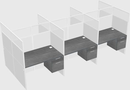 Shared rectangular cubicle