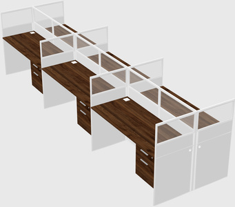 Shared rectangular cubicle