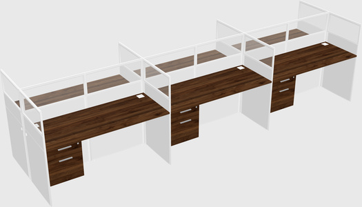 Shared rectangular cubicle