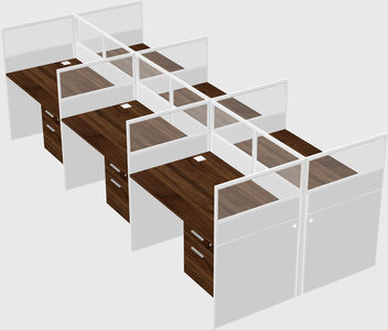 Shared rectangular cubicle