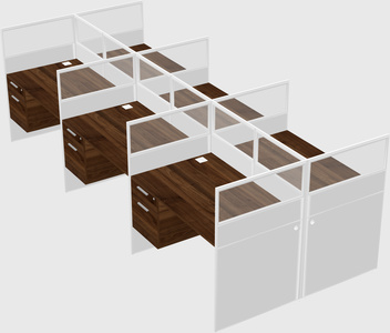 Shared rectangular cubicle