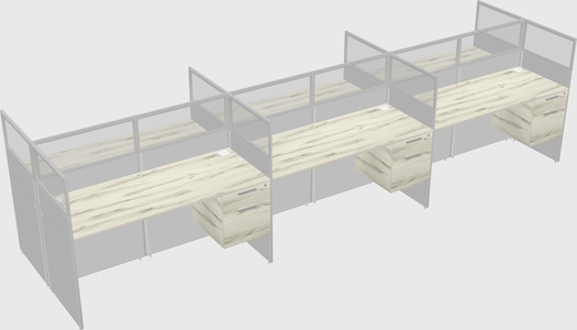 Shared rectangular cubicle