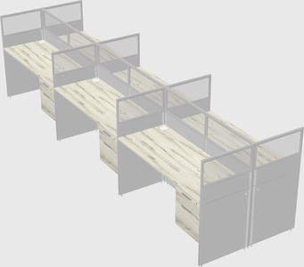 Shared rectangular cubicle