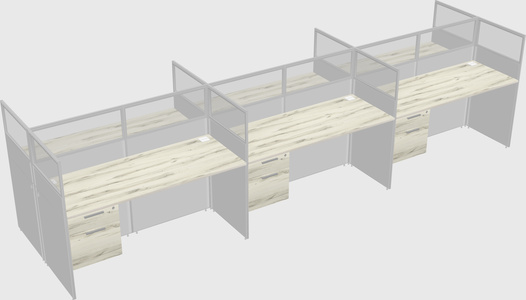 Shared rectangular cubicle