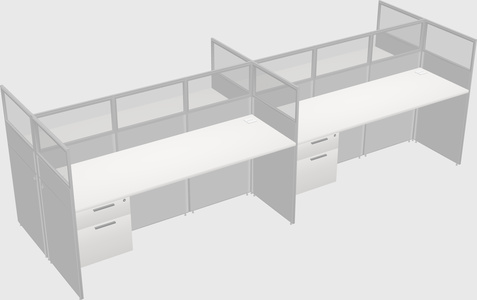 Shared rectangular cubicle