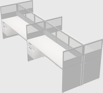Shared rectangular cubicle