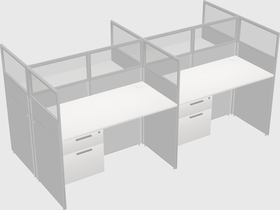 Shared rectangular cubicle