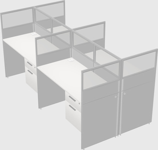 Shared rectangular cubicle