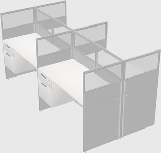 Shared rectangular cubicle