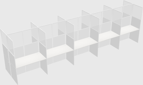 Shared rectangular cubicle