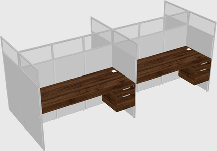 Shared rectangular cubicle