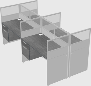 Shared rectangular cubicle