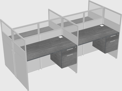 Shared rectangular cubicle