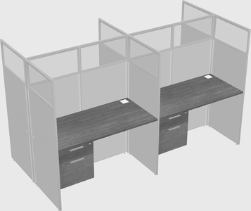 Shared rectangular cubicle
