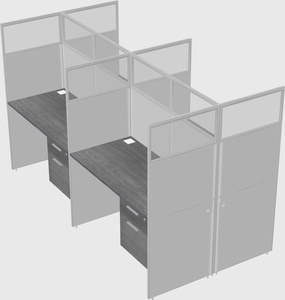 Shared rectangular cubicle