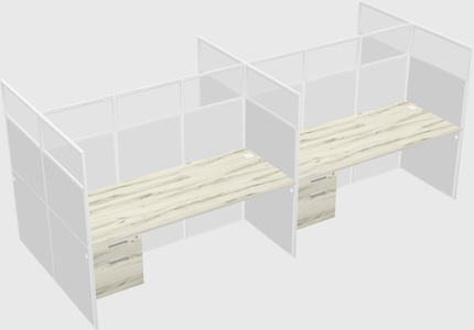 Shared rectangular cubicle