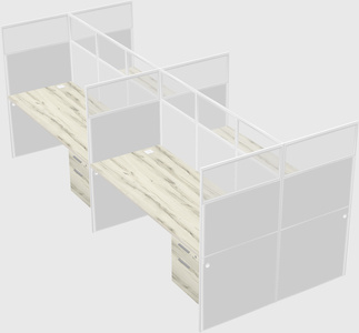 Shared rectangular cubicle