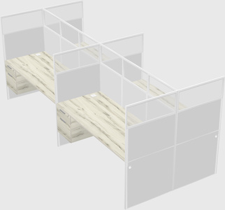 Shared rectangular cubicle