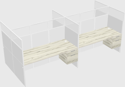 Shared rectangular cubicle