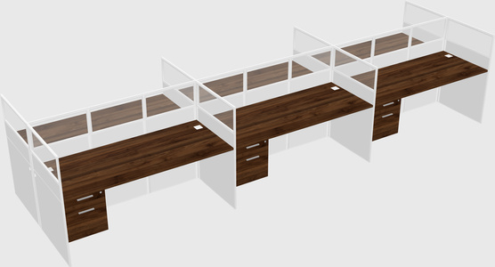Shared rectangular cubicle