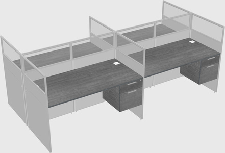 Shared rectangular cubicle