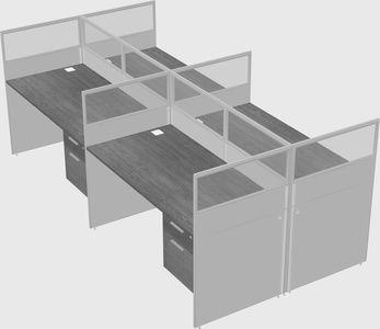 Shared rectangular cubicle