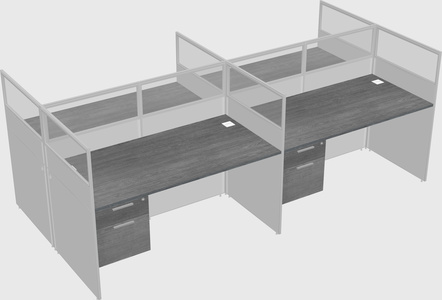 Shared rectangular cubicle