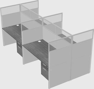 Shared rectangular cubicle