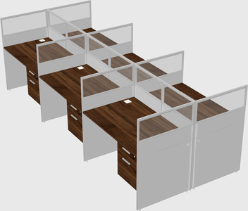 Shared rectangular cubicle