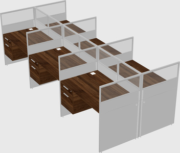 Shared rectangular cubicle