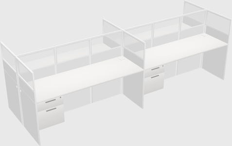Shared rectangular cubicle