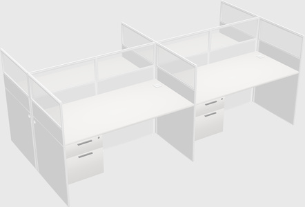 Shared rectangular cubicle