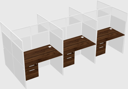 Shared rectangular cubicle