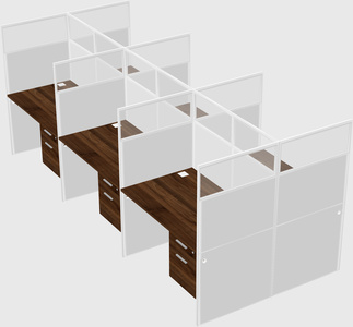 Shared rectangular cubicle