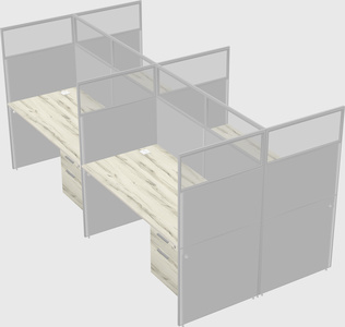Shared rectangular cubicle