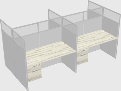 Shared rectangular cubicle