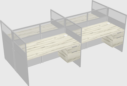 Shared rectangular cubicle