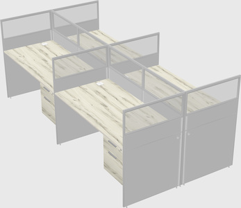 Shared rectangular cubicle